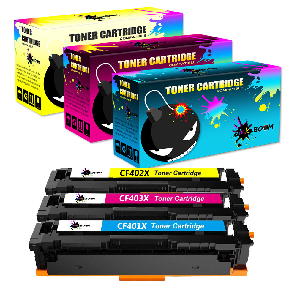 3 CMY Toner Cartridge replace for HP CF400X-3X 201X Color LaserJet M252n M252dw