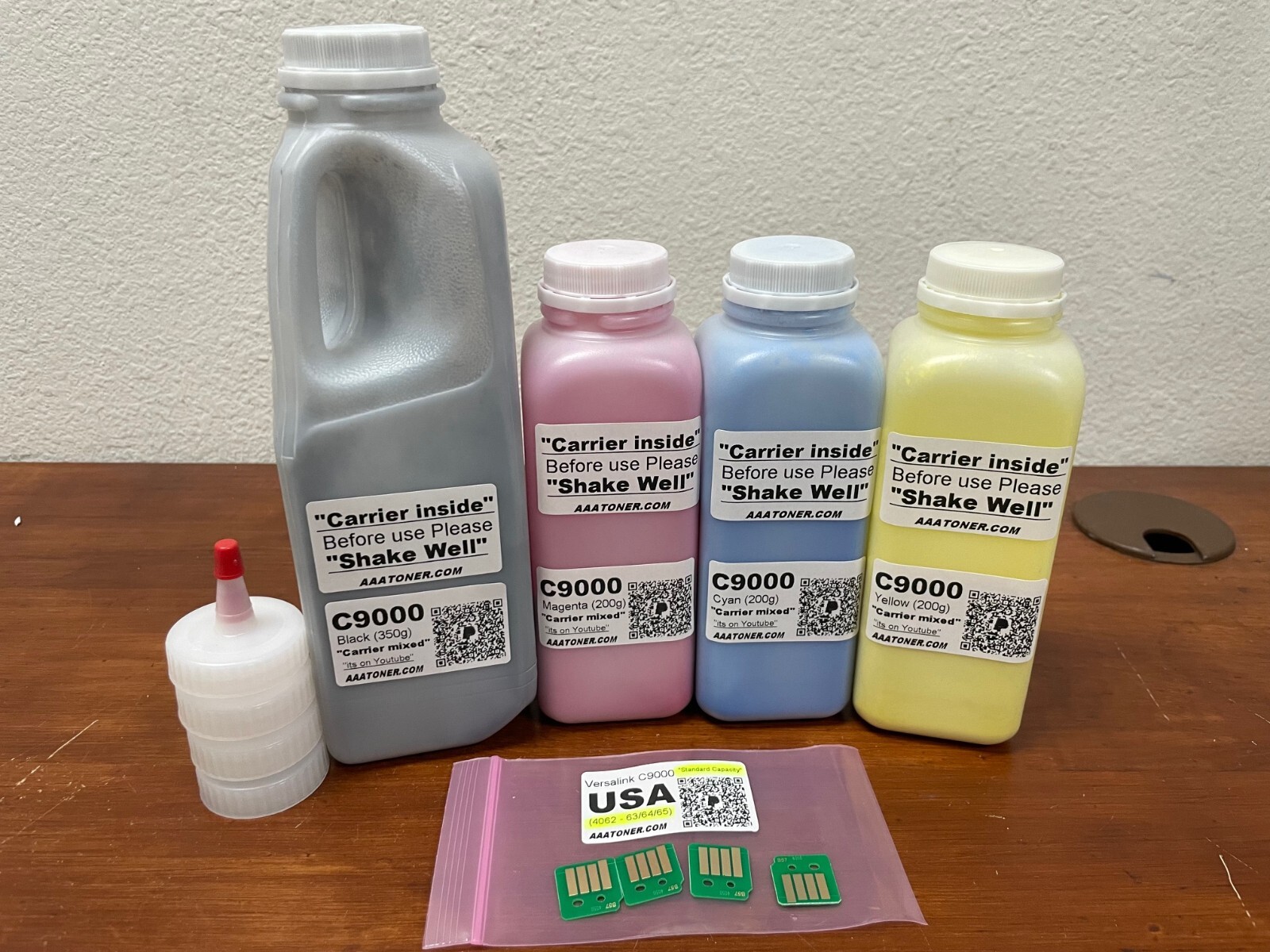 (350g/200g) 4 Standard Toner Refill for Xerox VersaLink C9000 + 4 Chip (USA)