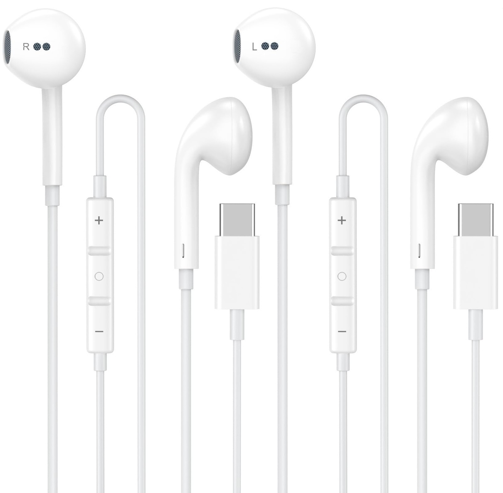 2 Pack [Apple MFi Certified] USB Headphones Wired for iPhone 18 17 16 15
