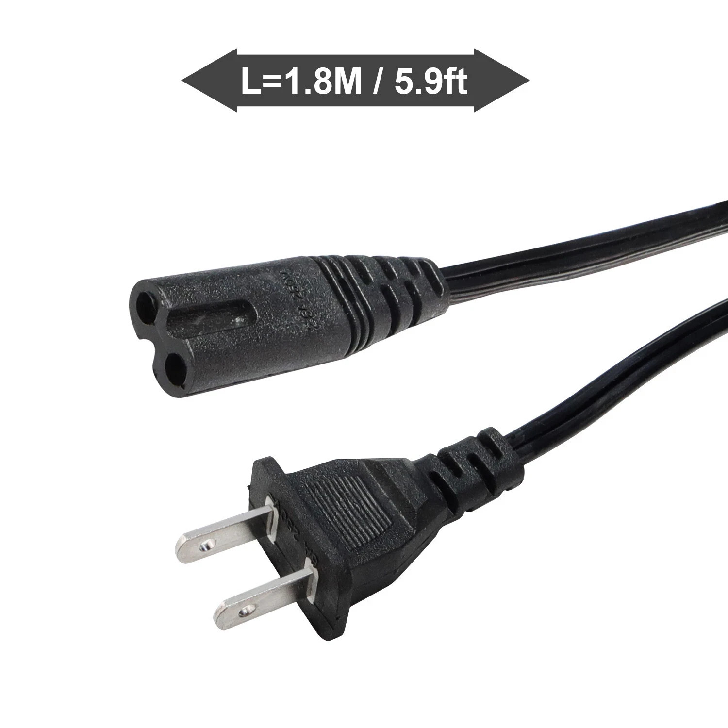 Lot 20 US 2 Prong 2Pin AC Power Cord Cable Charge Adapter PC Laptop PS2 PS3 Slim