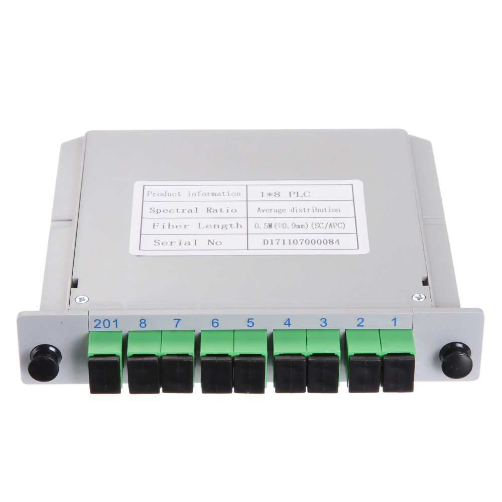 PLC Green 1X8 Blade Optical Carrier-class Fiber Optic Splitter 0.5M SC/APC 