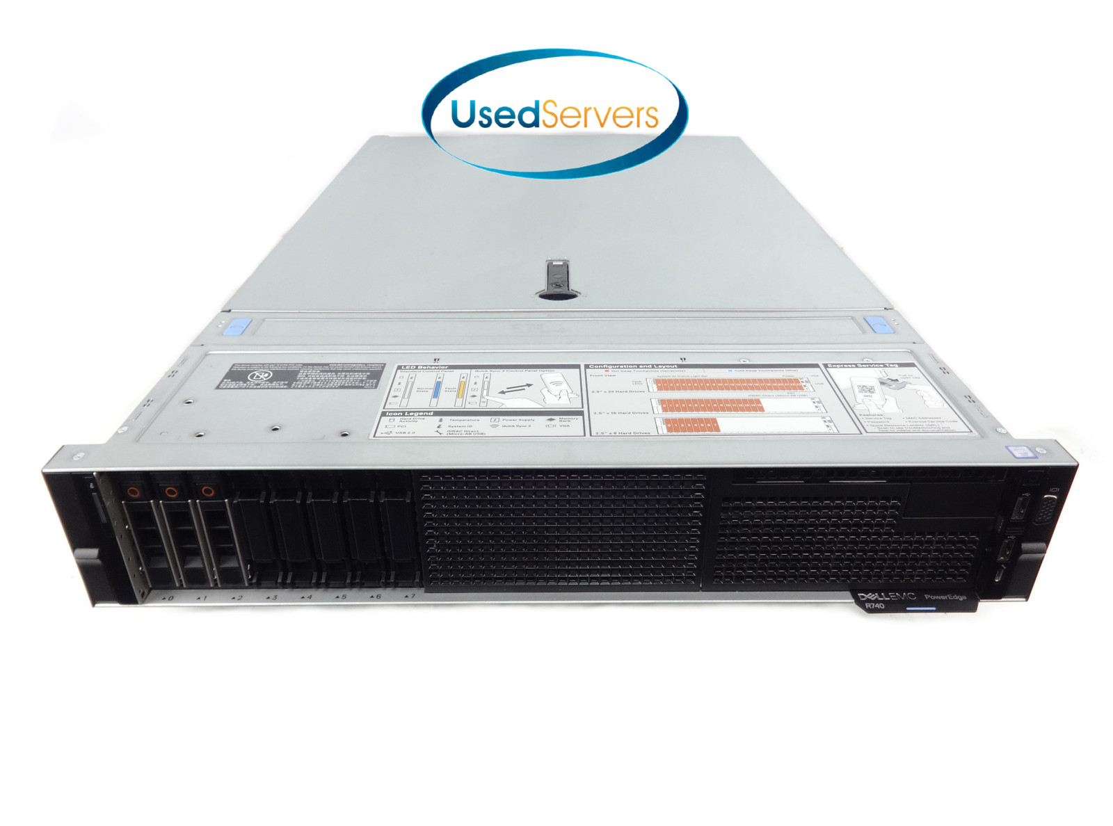 Poweredge R740 8SFF 32GB 2133 2xGold 5118 2.3GHZ=24Cores 3x 240GB SSD H730P
