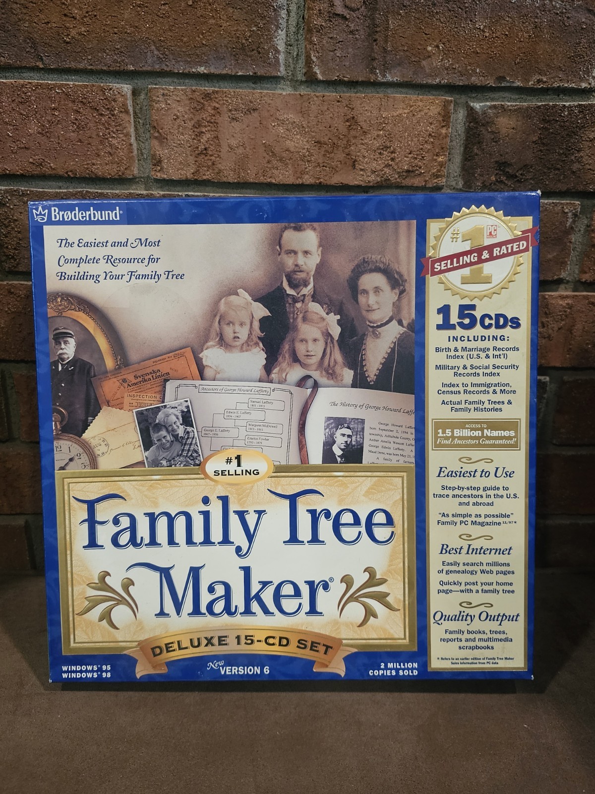 Family Tree Maker Deluxe 15 CD Set Version 6 ~ Broderbund 1992 For Win 95/98