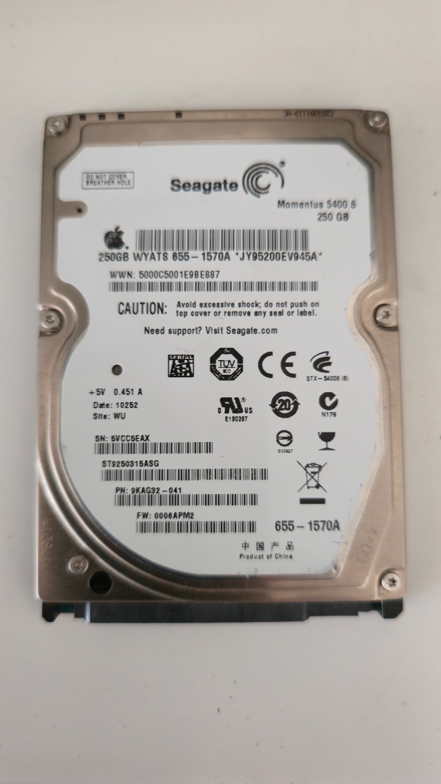Seagate Momentus 5400.6 250 GB Internal 5400RPM 2.5" HDD