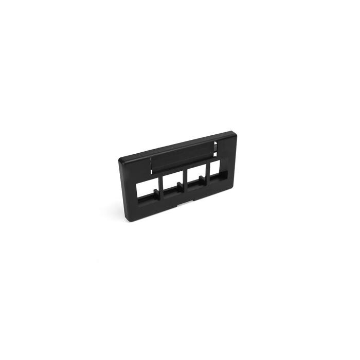 Leviton 49910-SE4 Quickport Modular Furniture Faceplate 4-Port Black