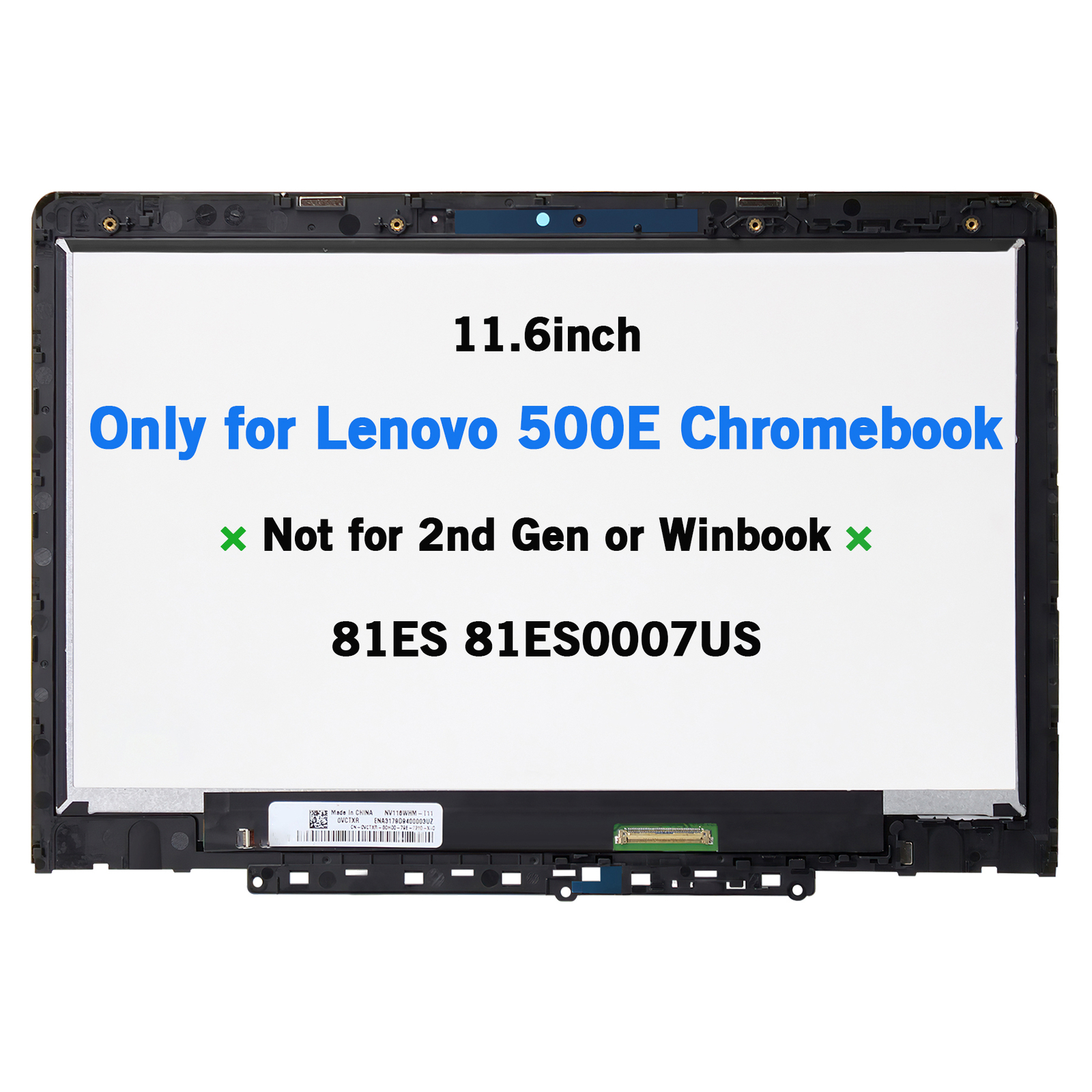 11.6inch For Lenovo 500E Chromebook 81ES HD LCD Touch Screen 81ES0007US 81ES