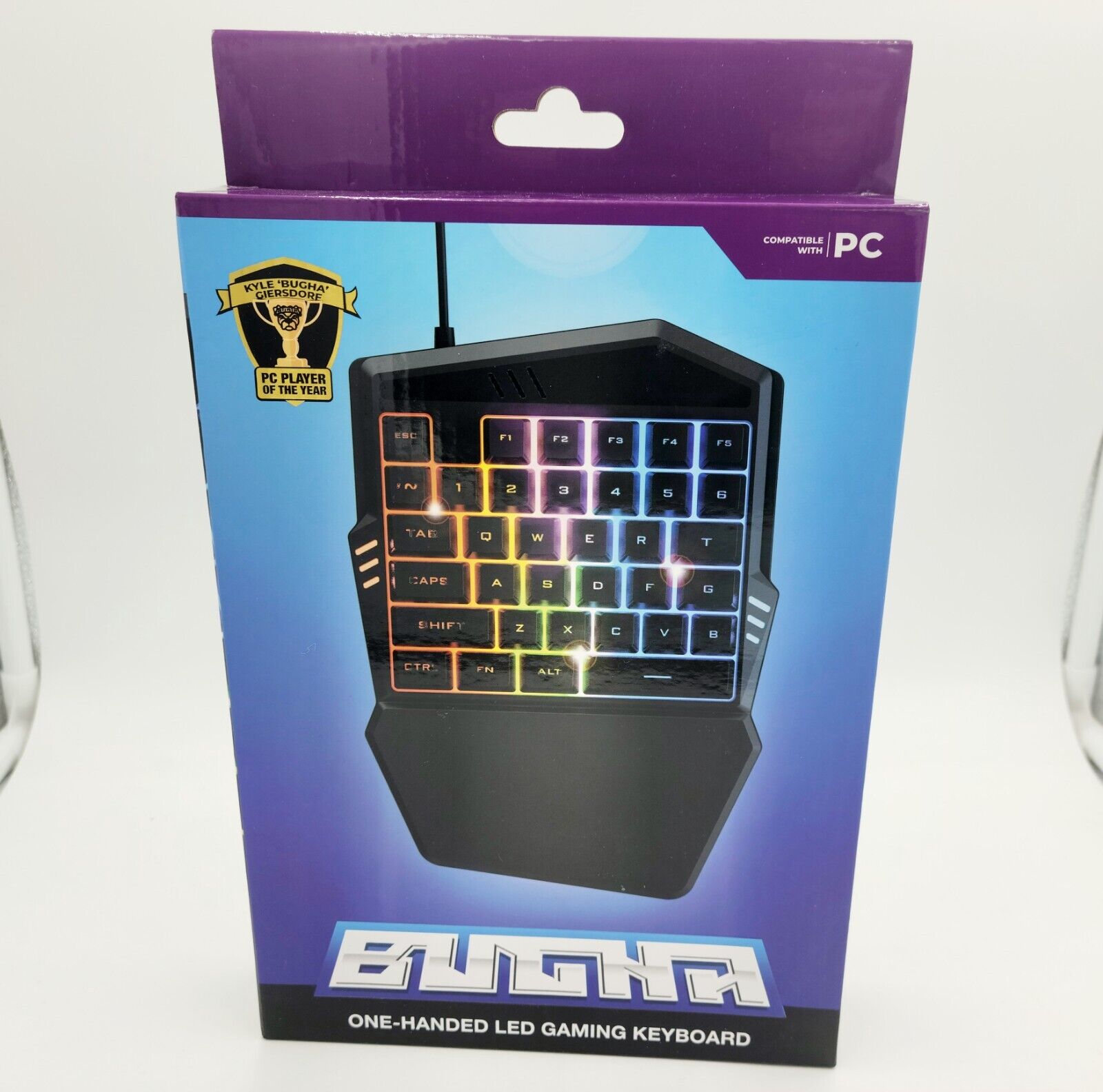 One-Handed LED Gaming Keyboard (2020, Bugha, PC Compatible) 