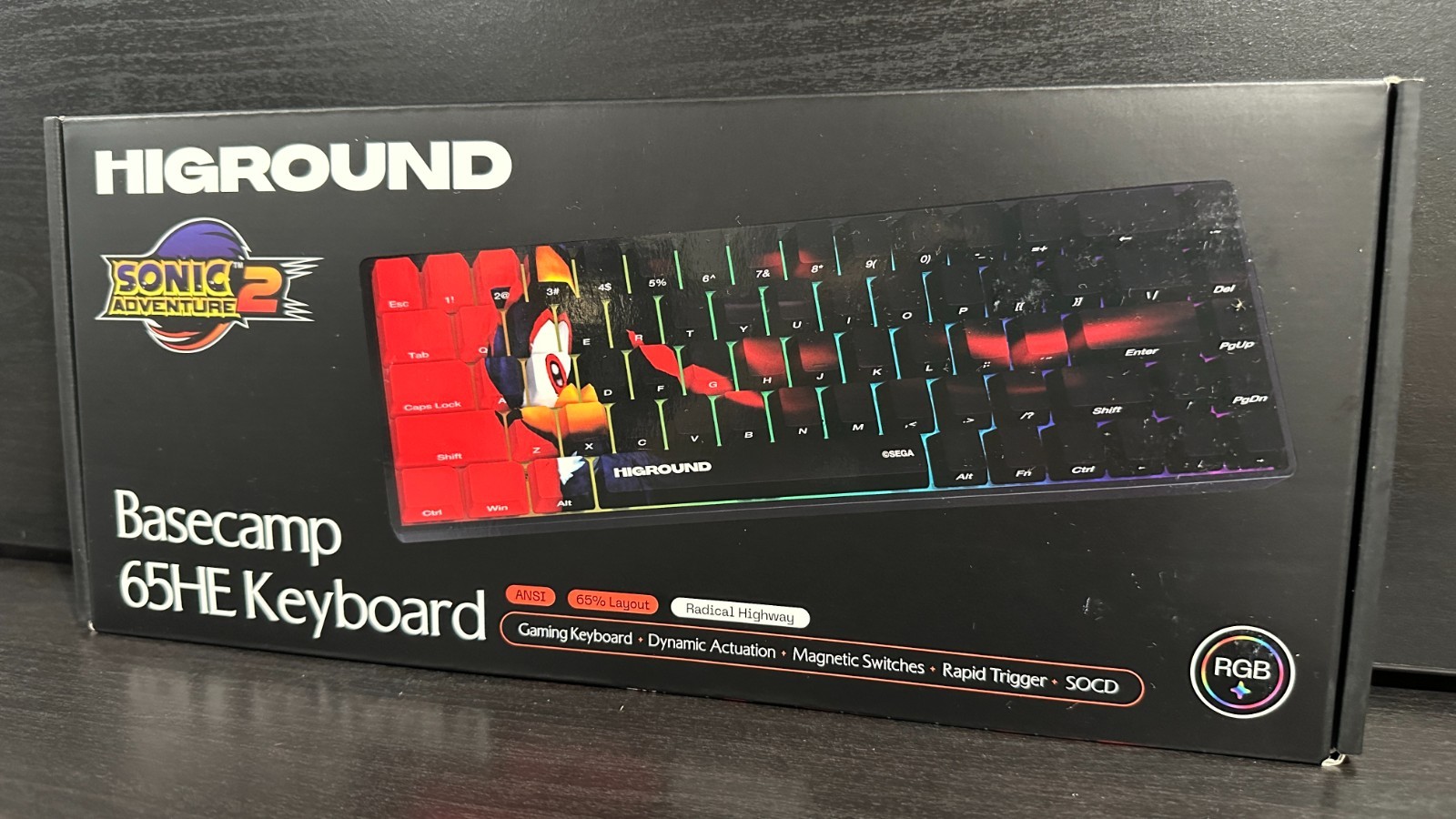 Higround x Sonic The Hedgehog Keyboard - Shadow the Hedgehog Basecamp 65HE SEGA