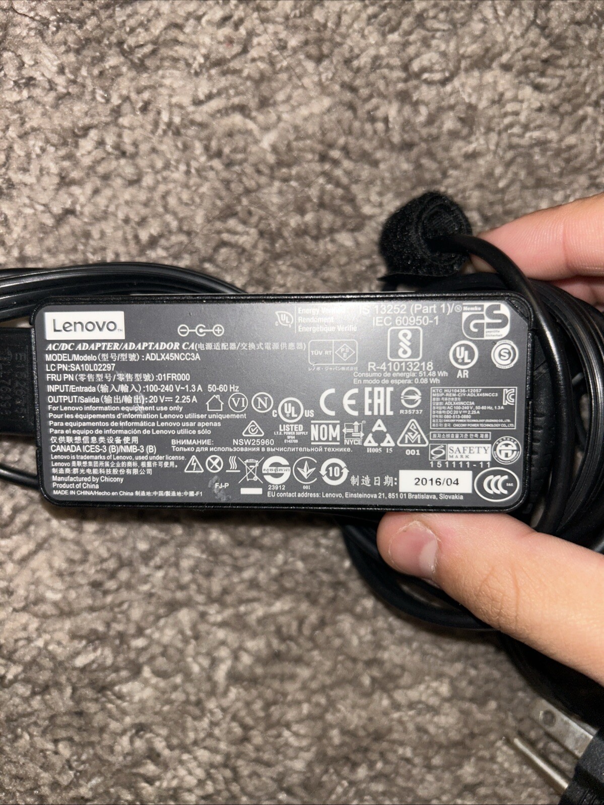 lenovo adapter adlx45ncc3a