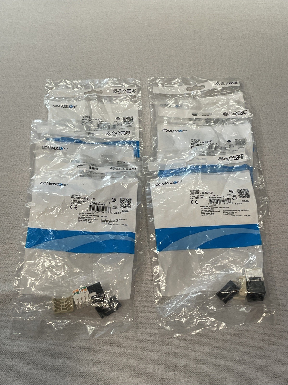 Commscope/Uniprise Cat6 Modular Jack, Black UNJ600-BLK Lot Of 6
