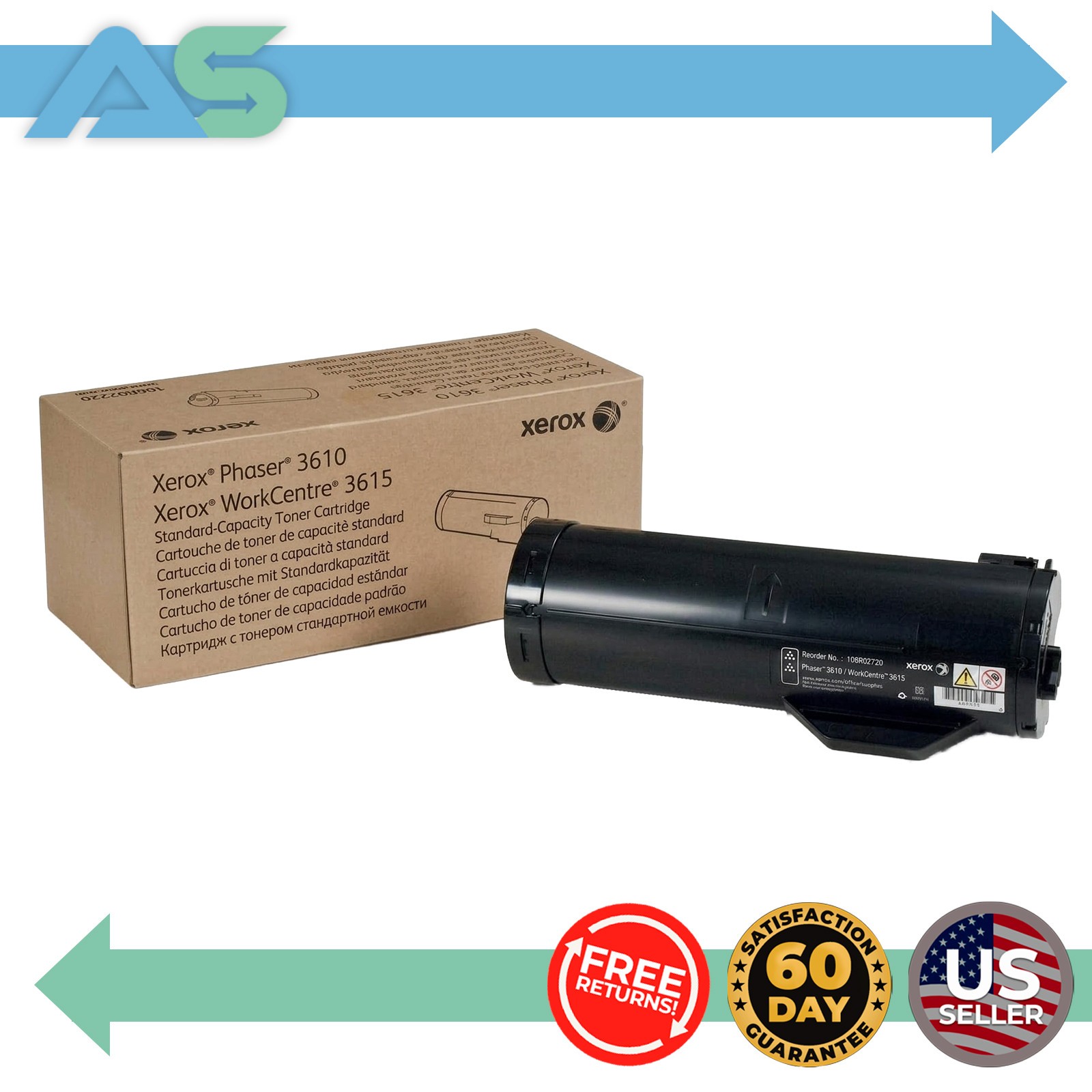 Genuine Xerox 106R02720 Standard-Capacity Black for Phaser 3610 WorkCentre 3615