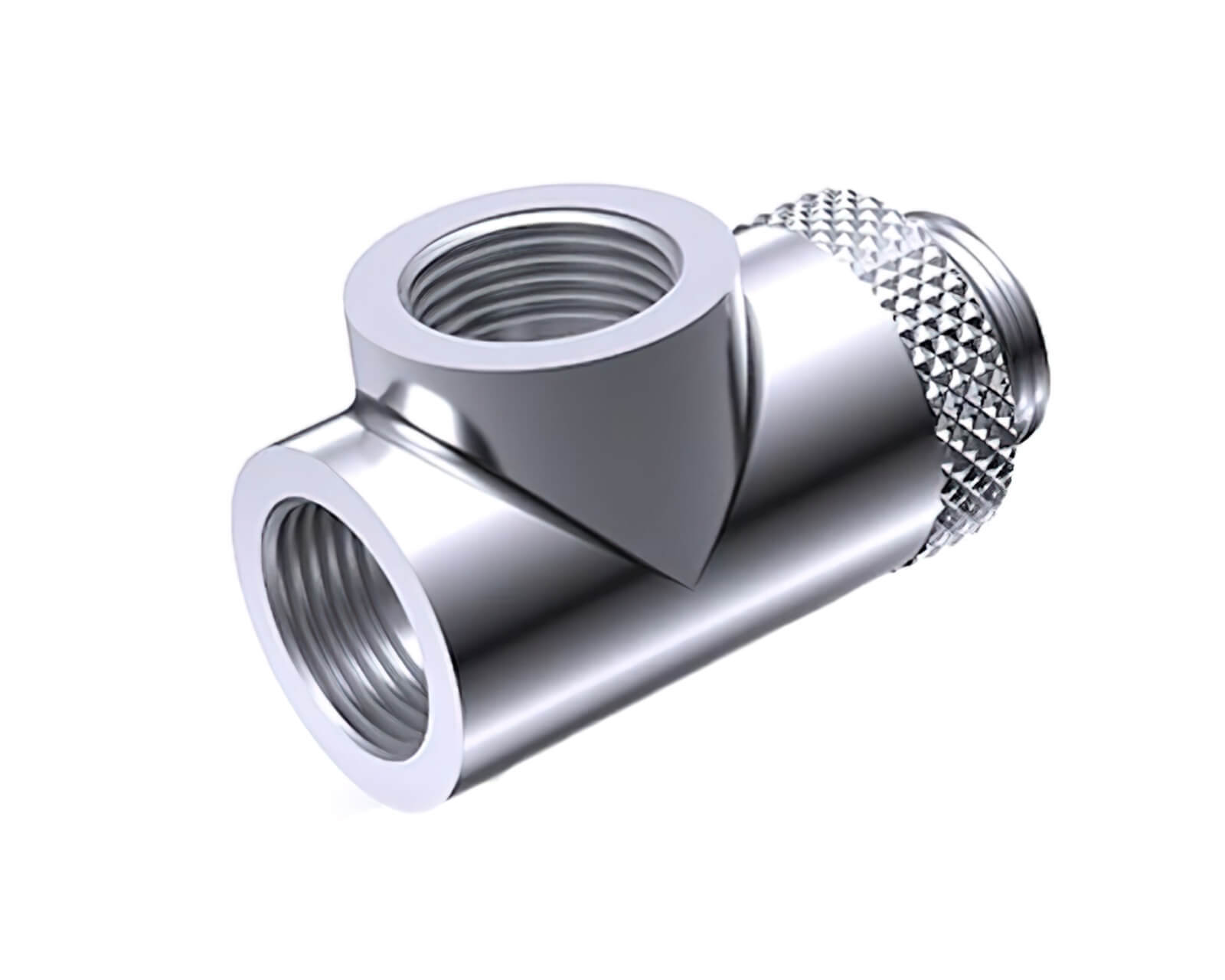 Bykski G 1/4in. Male to Dual Female 90 Degree Rotary T Adapter Fitting (CC-TE...