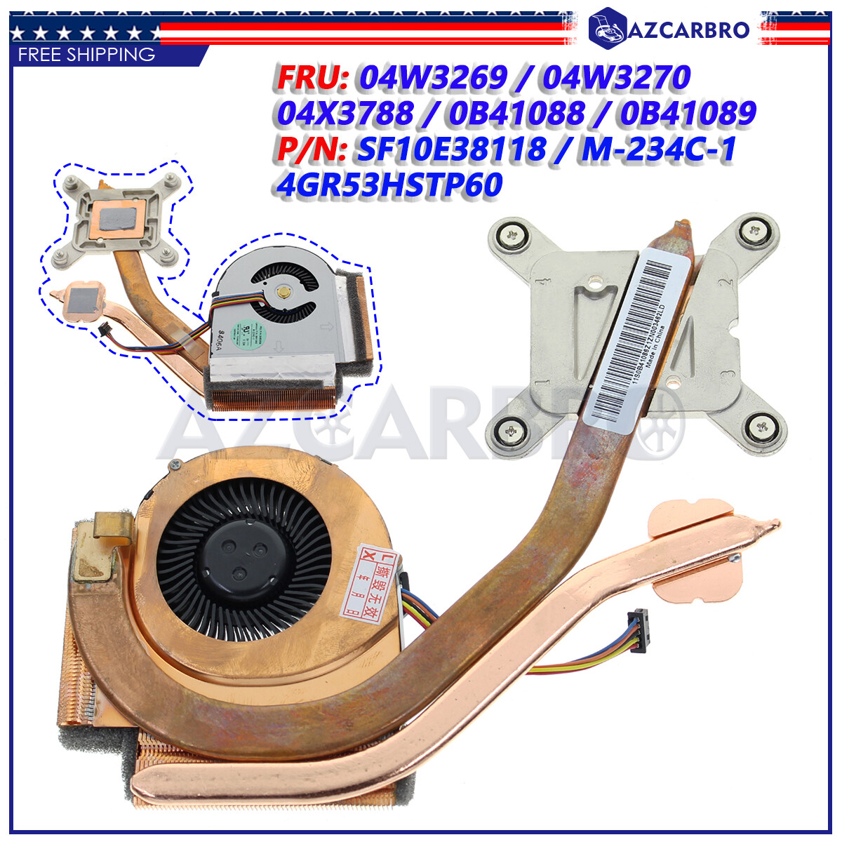 For Lenovo IBM ThinkPad T430 T430i CPU Delta Fan + Heatsink 04W3269 04X3788 New