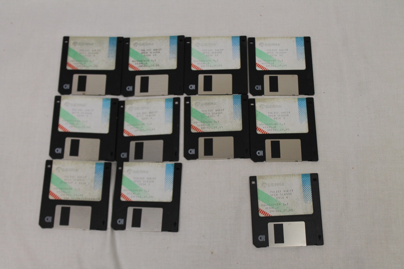 MS DOS Sierra Police Quest Open Season Game 3.5" Floppy Disk 1-12 Missing Disc 3