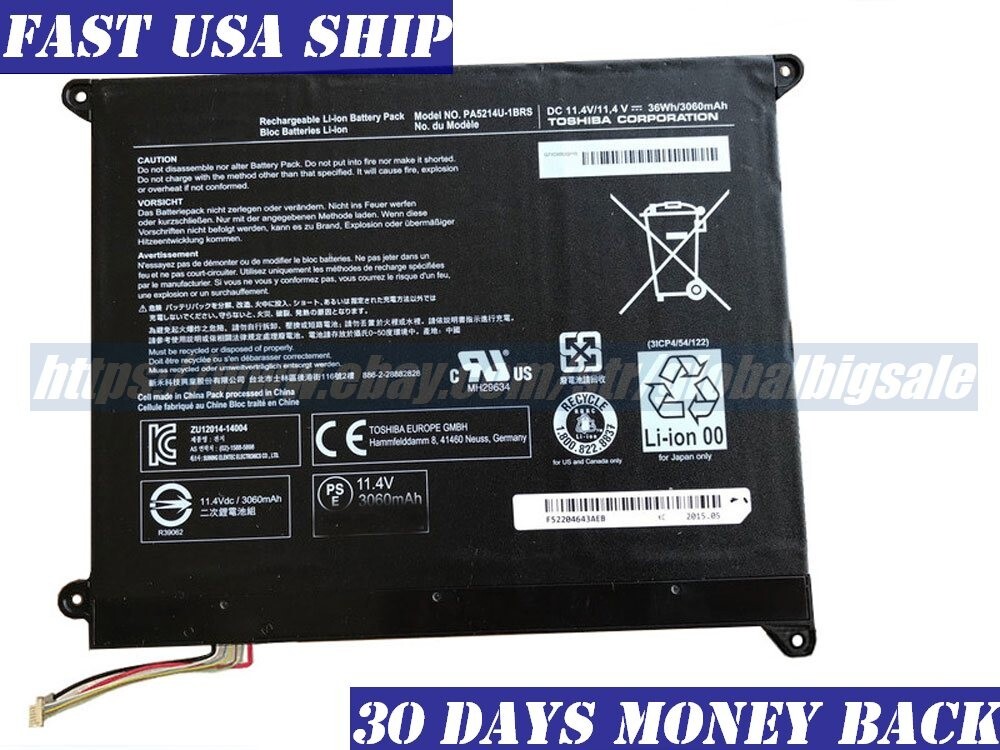 💖 NEW Genuine PA5214U-1BRS Battery For Toshiba Portege Z20T-B Z20T-C WT20-B-106