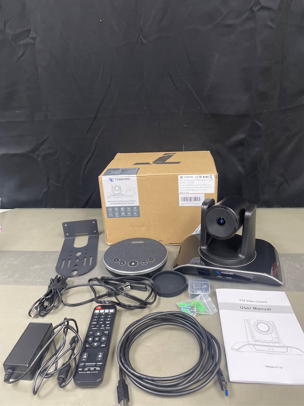 TONGVEO All-in-One Conference Room Video Camera System Al Auto-Tracking HD1080P