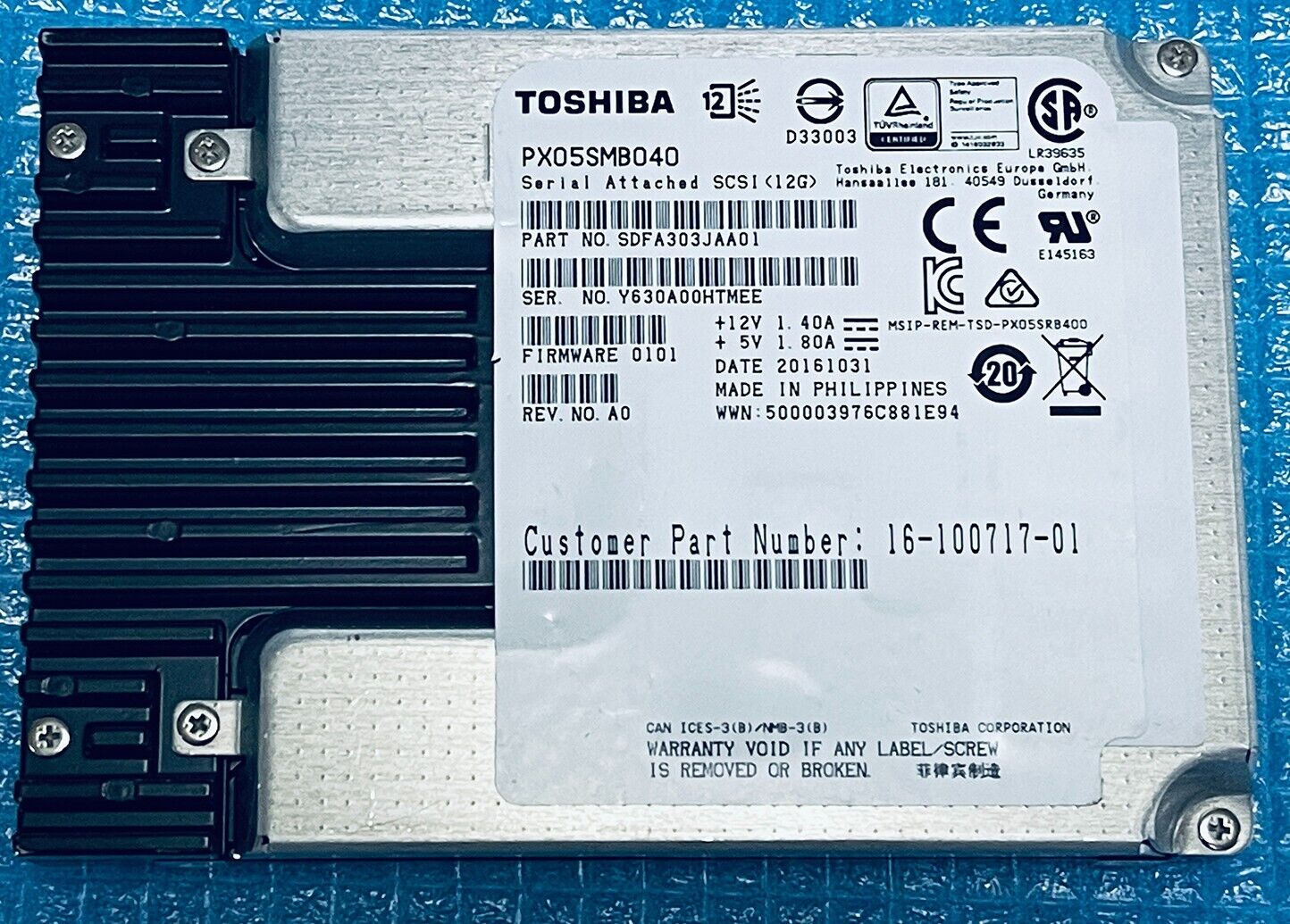 Toshiba PX05SMB040 400GB SAS SSD 2.5