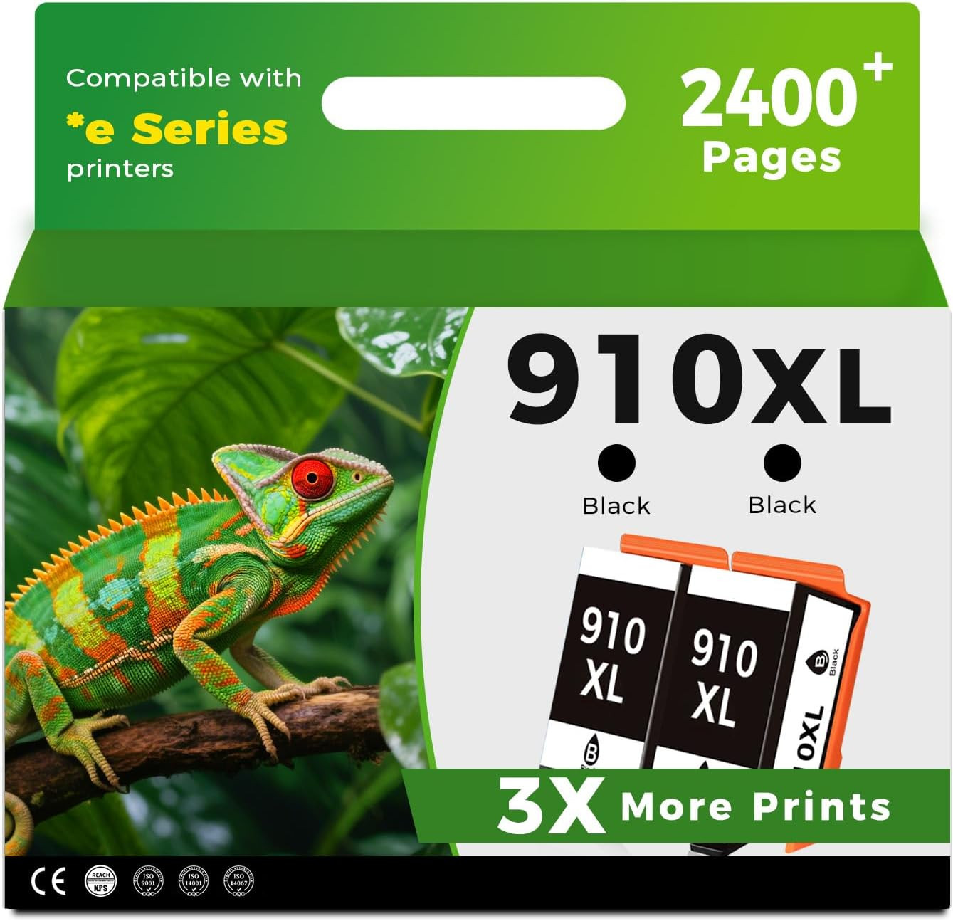 910XL 2 Black Ink Cartridges for HP 910 XL for OfficeJet Pro 8020e 8025e 8028e