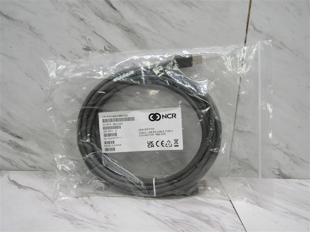 NEW NCR 1432-C886-0050 Standard USB Cable 5 Meter (16.04 feet) Type A connector