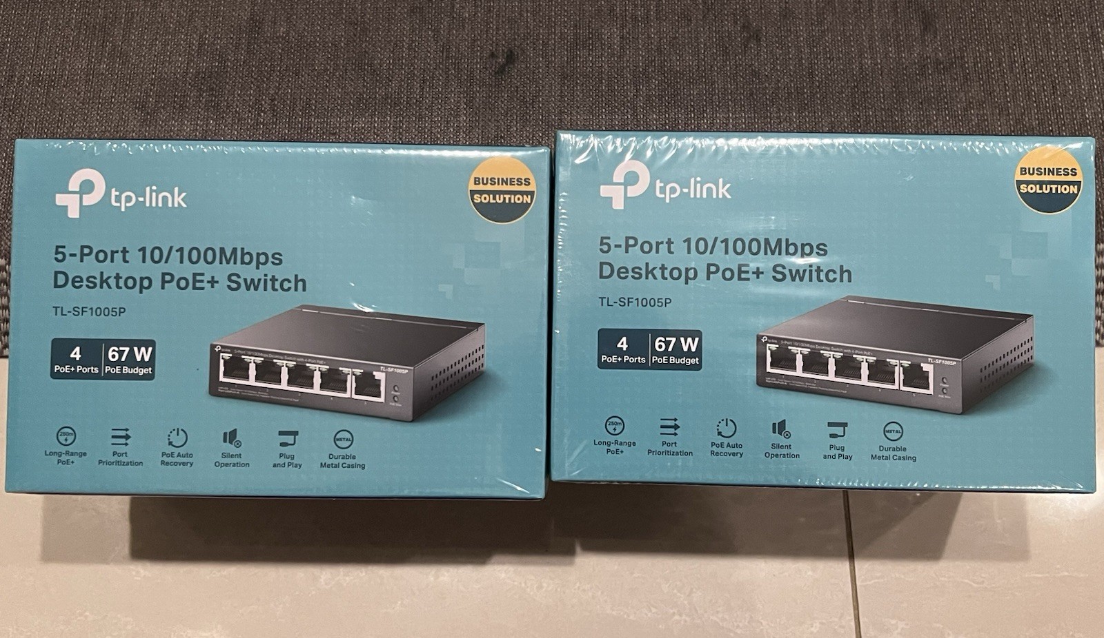 (2 Pack) Of TP-LINK TL-SG1005P 5-Port Desktop Switch