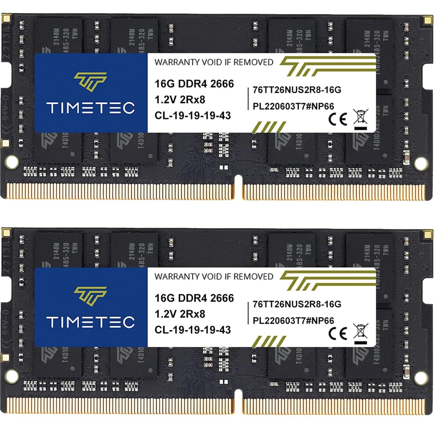 Timetec 32GB KIT (2x16GB) DDR4 2666MHz (PC4-2666V) Dual Rank KIT(2x16GB)