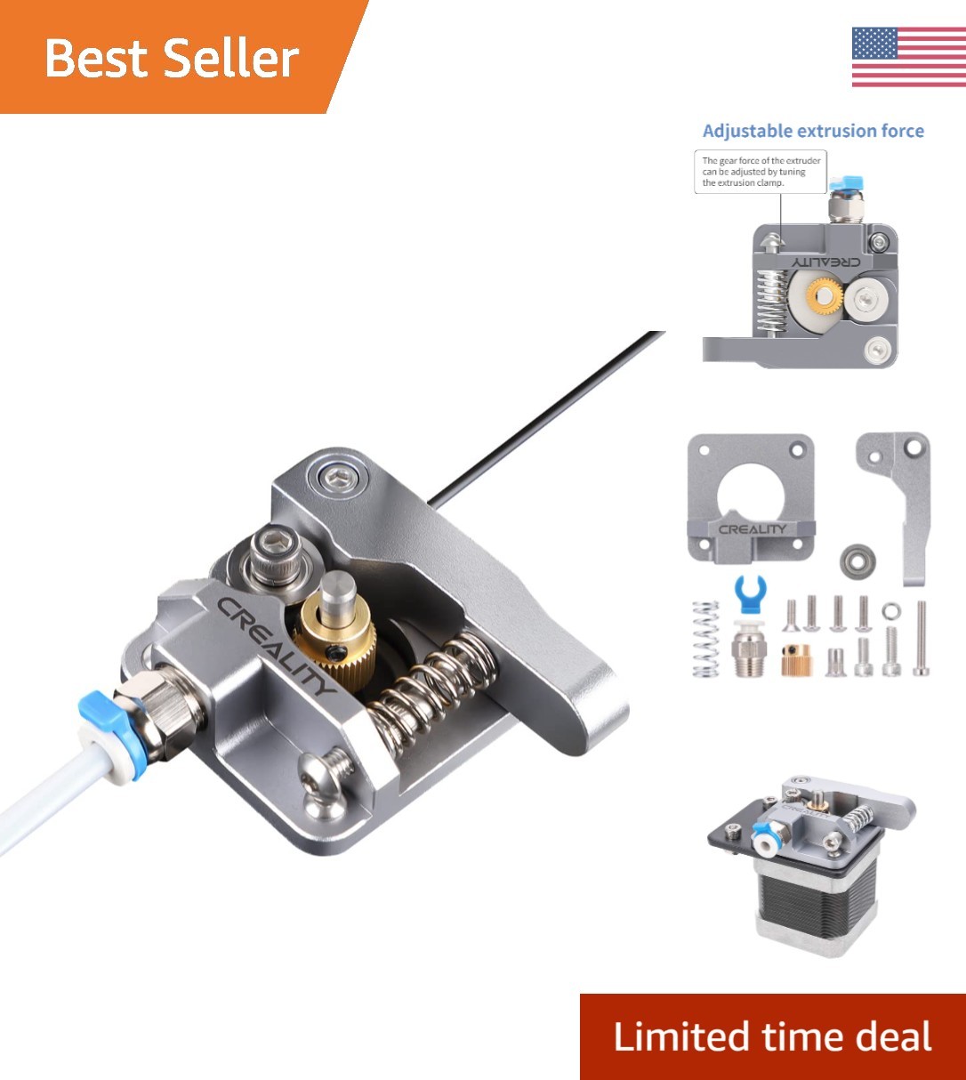 High-Performance Metal Filament Extruder for Ender 3 Pro - 1.75mm Compatible