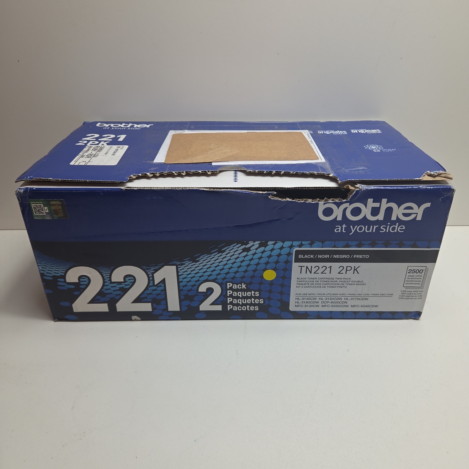 NEW GENUINE - BROTHER TN221BK 2-PACK BLACK TONER - TN-221BK - SEALED BAGS