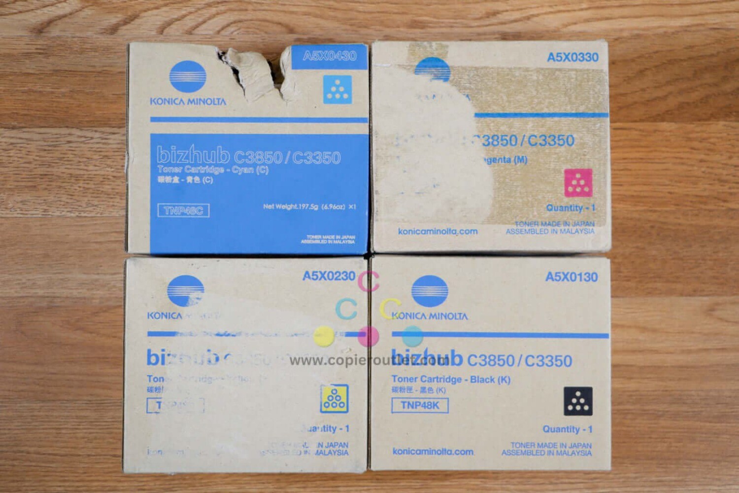 Cosmetic Genuine Konica Minolta TNP48 CMYK Toner Cart Bizhub C3850/C3350