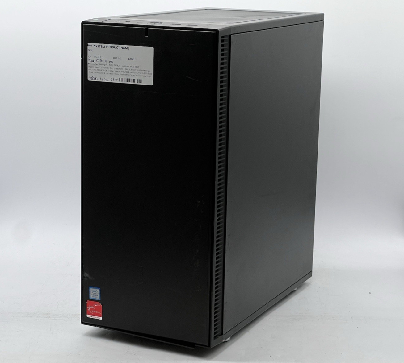 Custom Gaming PC, Core i9-9900K CPU, 3.6GHz, 32GB DDR4, RTX 2060-No HDD/OS/AC