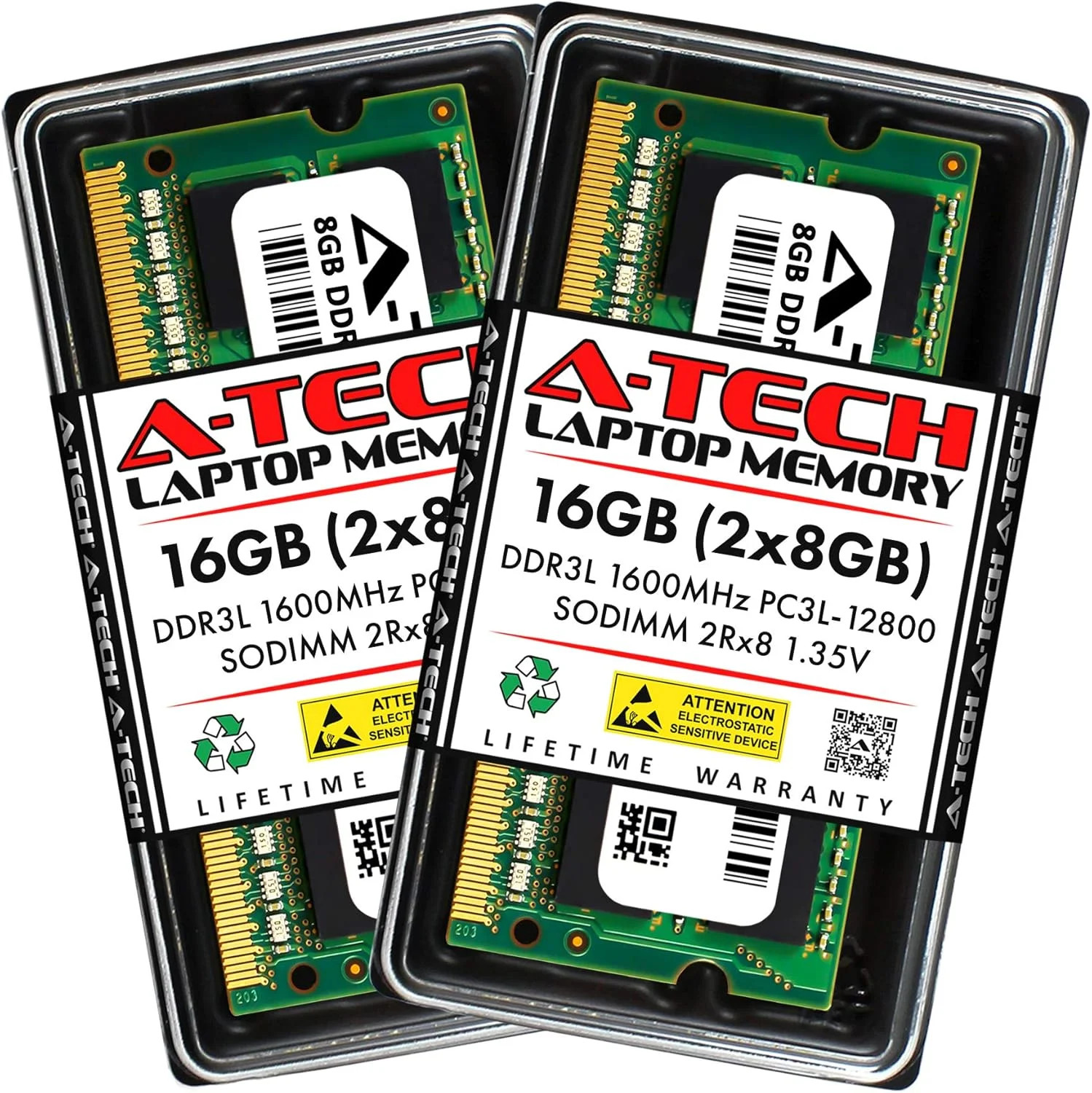 A-Tech DDR3L RAM 16GB Kit (2x8GB) 1600MHz PC3L-12800 SODIMM Laptop Memory | Non-