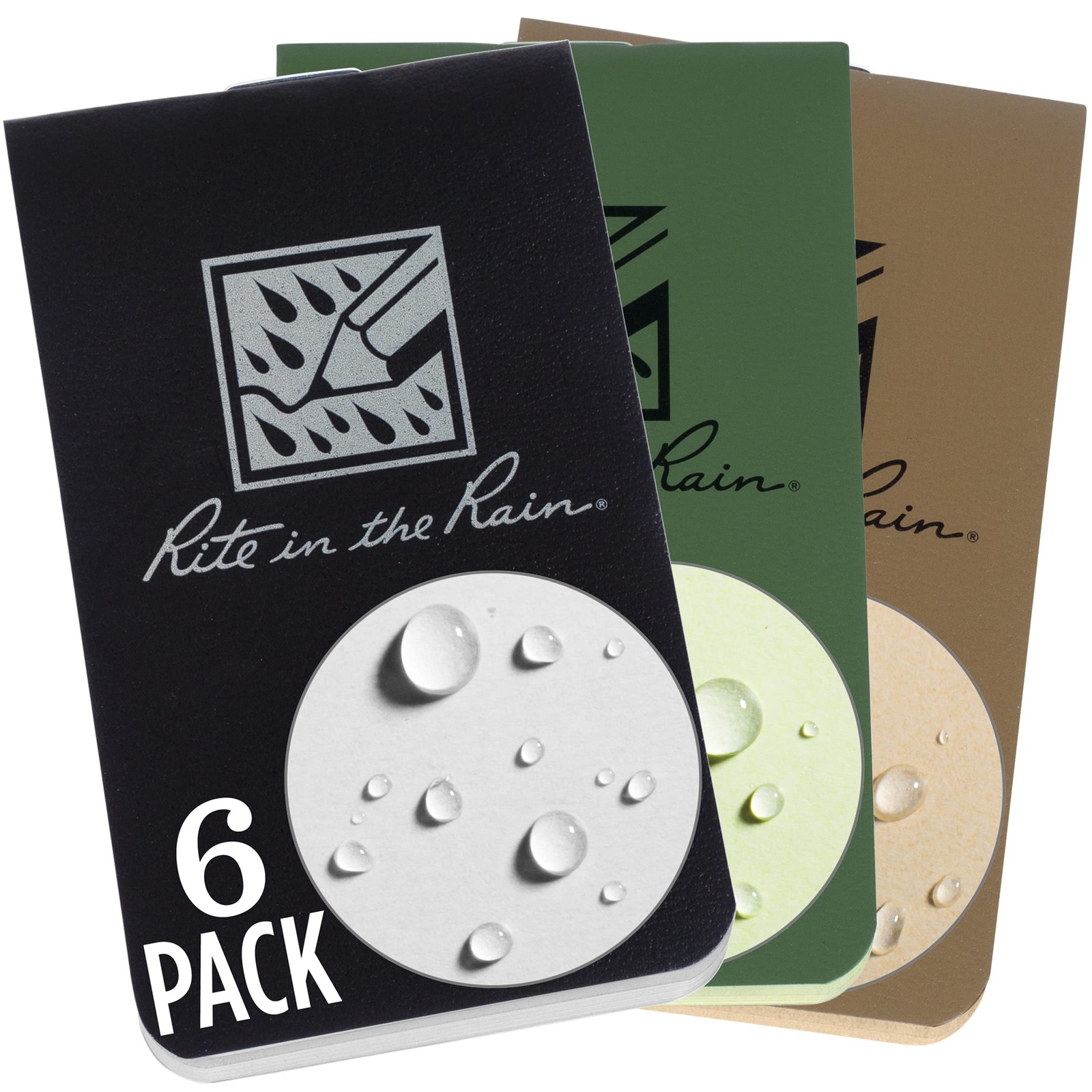 Weatherproof Notebook Wallet 2x3.375 Blank Pages 6 Pack Tactical OTG TACL Rite