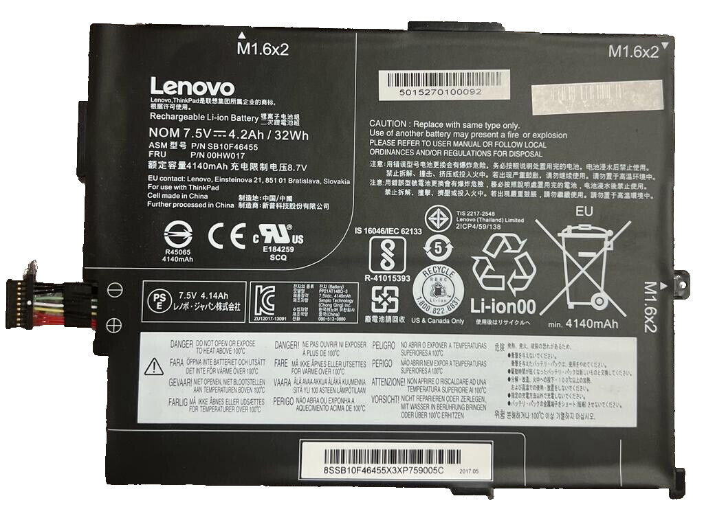 Genuine 00HW016 00HW017 00HW018 Battery for Lenovo ThinkPad 10 2nd Gen