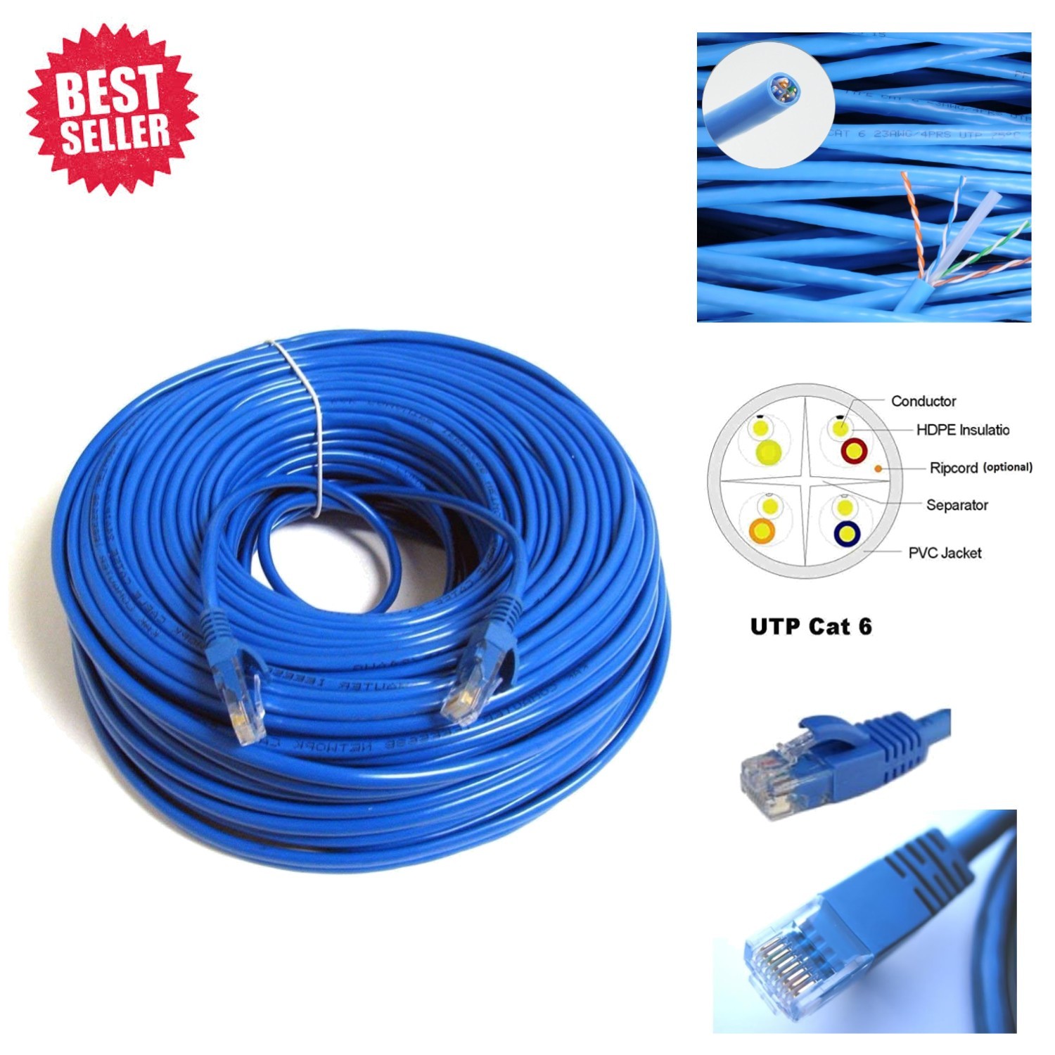 150ft Blue High-Speed LAN Ethernet Cable - Connect Your Devices Effortlessly