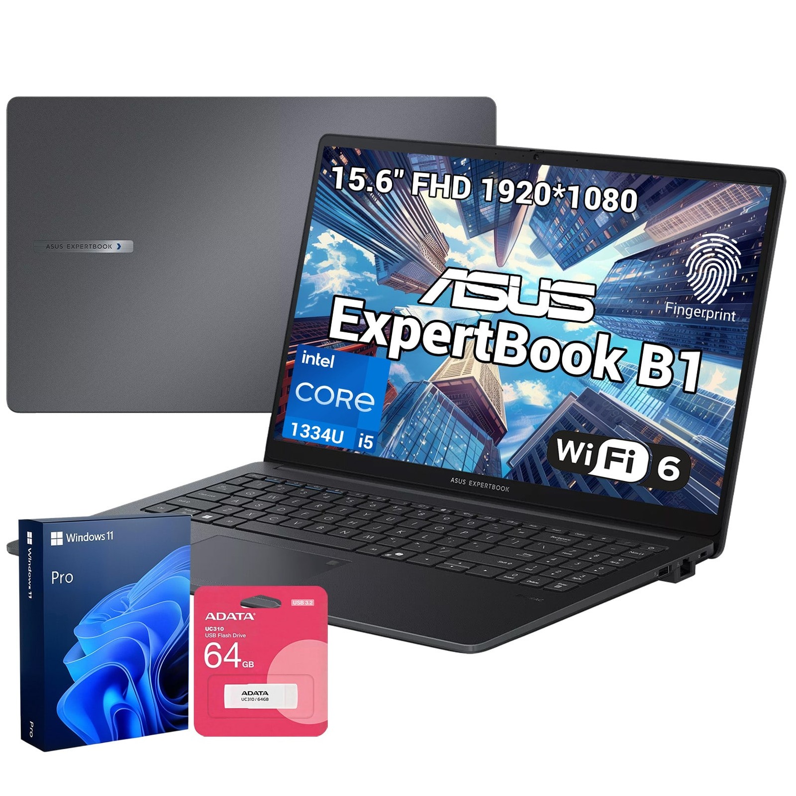 ASUS - Upgraded - ExpertBook 15.6 in FHD - Core i5-1334U - 16GB RAM 1TB SSD