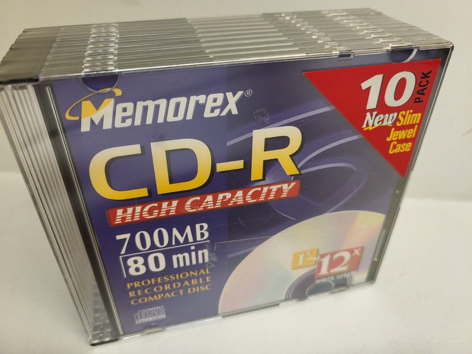 Memorex Recordable CD-R 700 mb 80 min 1x-12x Speed 10 Pack Vintage 2000