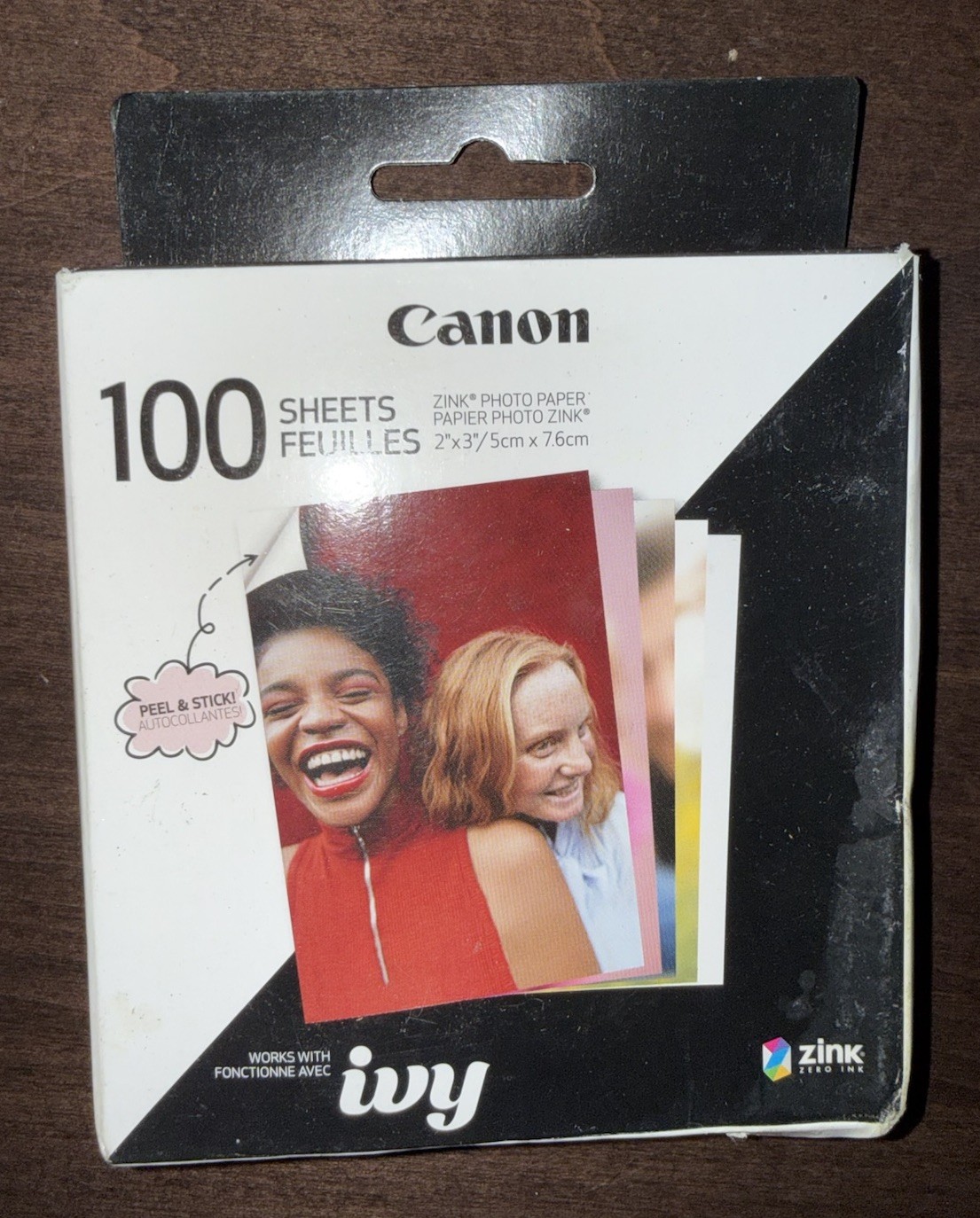 Canon Ivy 100 Sheets Zink Photo Sticky-back Paper     Boxes will Vary