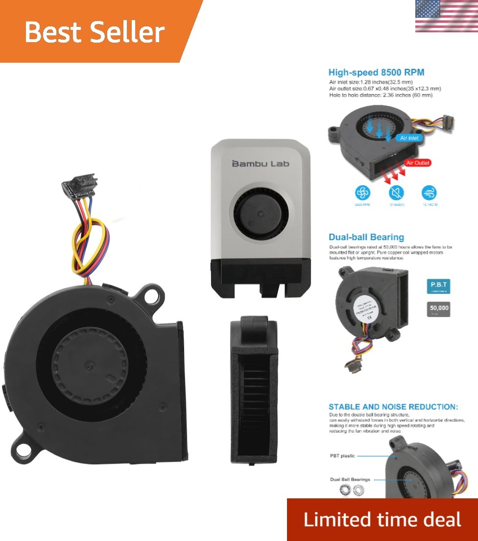 Custom-Fit 3D Printer Fan for Bambu Lab P1 – Efficient Cooling & Quiet Design