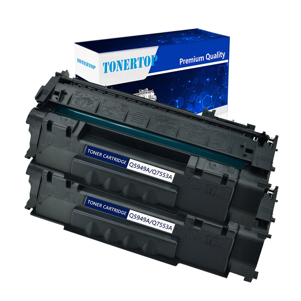 2 PK Black Toner Cartridge Q7553A 53A For HP LaserJet P2014 P2014X P2015D P2015N