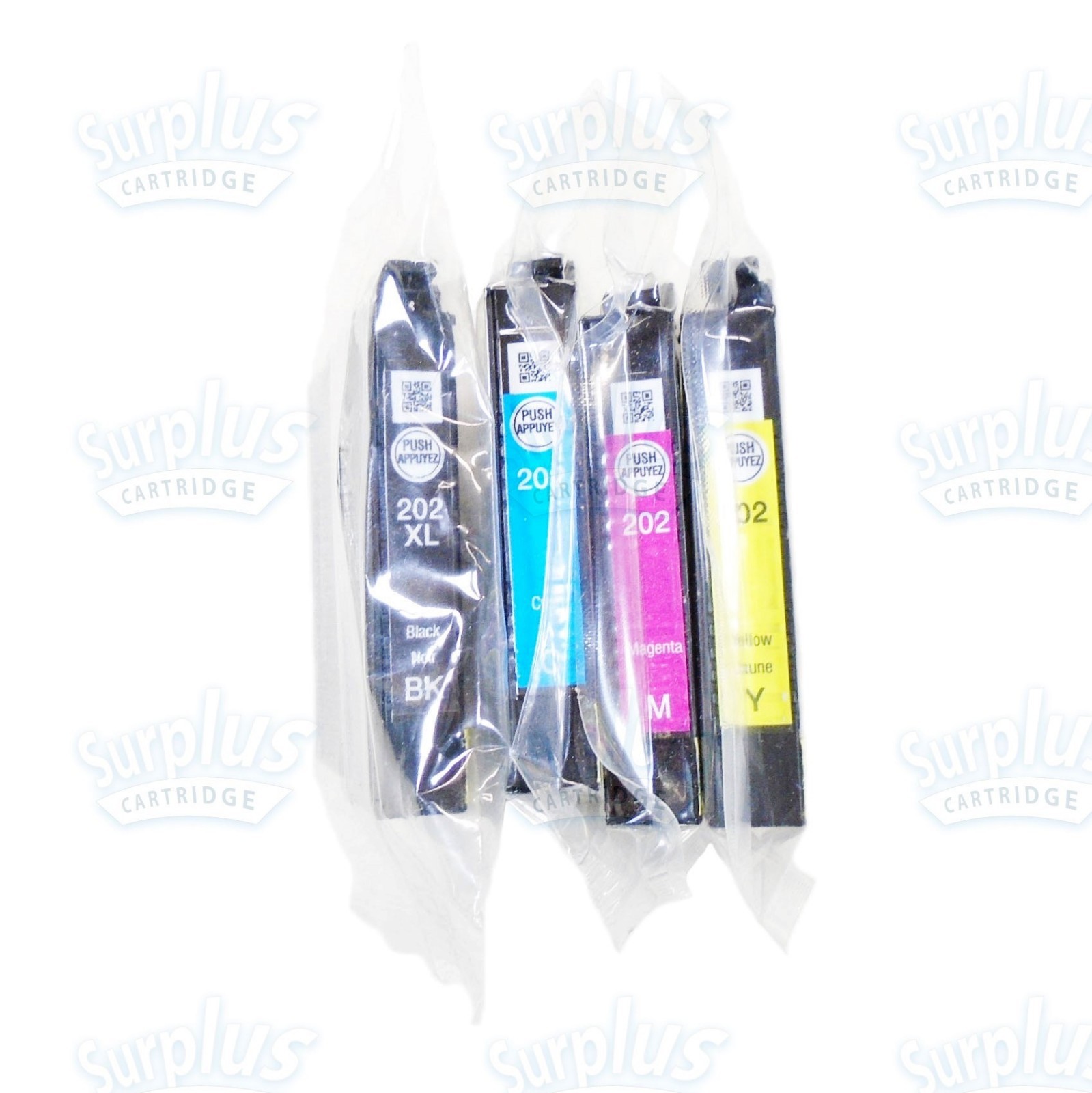 4pk Genuine Epson Claria 202XL High Yield Black & 202 3-Color XP-5100 WF-2860