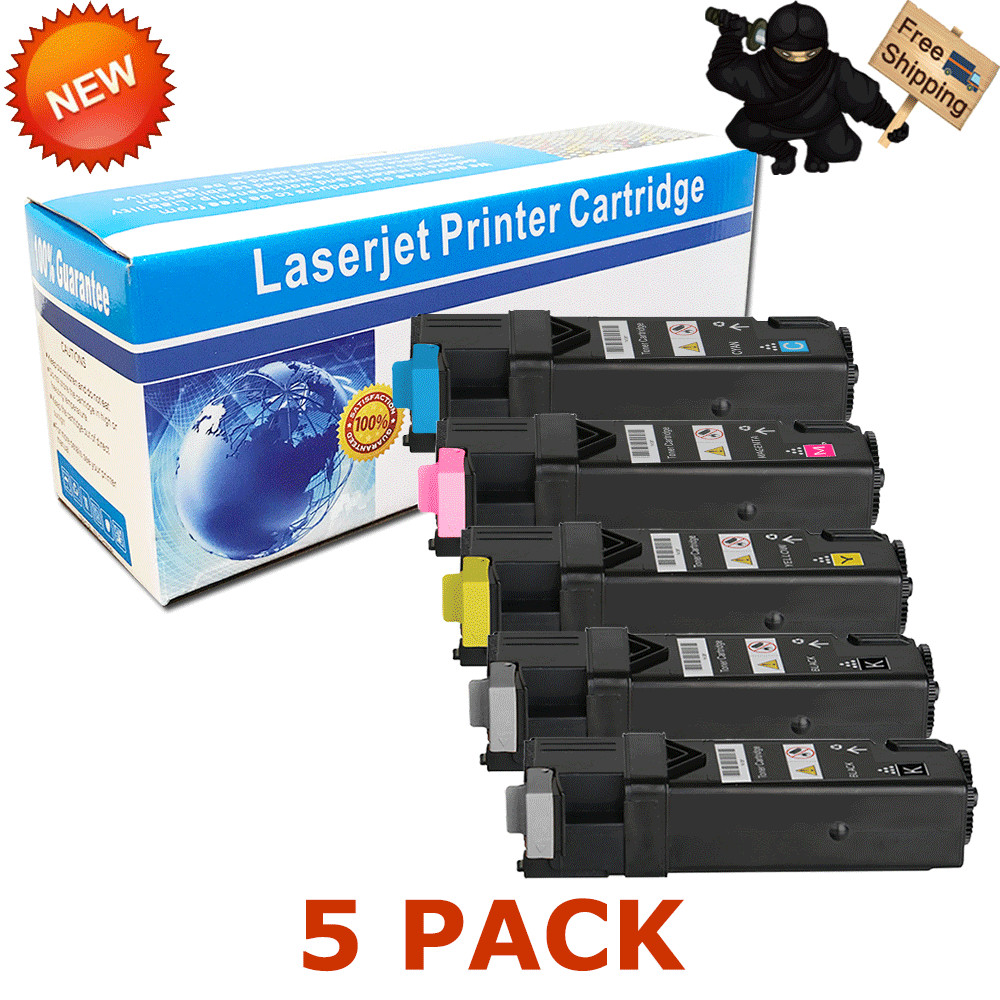 5 PK 2130 Color Black Toner Cartridge Set for the Dell 2130cn 2135cn 2130 2135