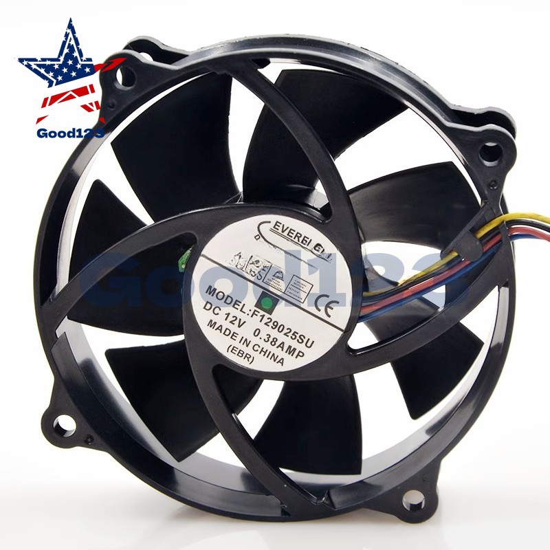 1pc brand new EVERFLOW F129025SU 90/80mm x25mm CPU Round Fan 12V 4Pin 0.38A
