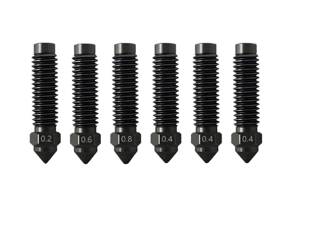 6PK 0.2MM 0.4MM 0.6MM 0.8MM Hardened Nozzles Kit for Elegoo Centauri Carbon S...