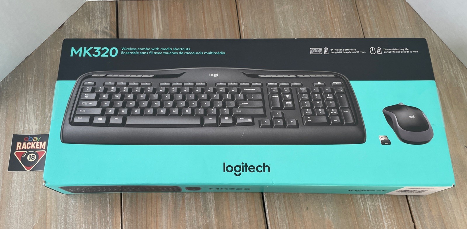 Logitech MK320 Wireless Desktop Keyboard and Mouse Combo Black Brand New Sealed