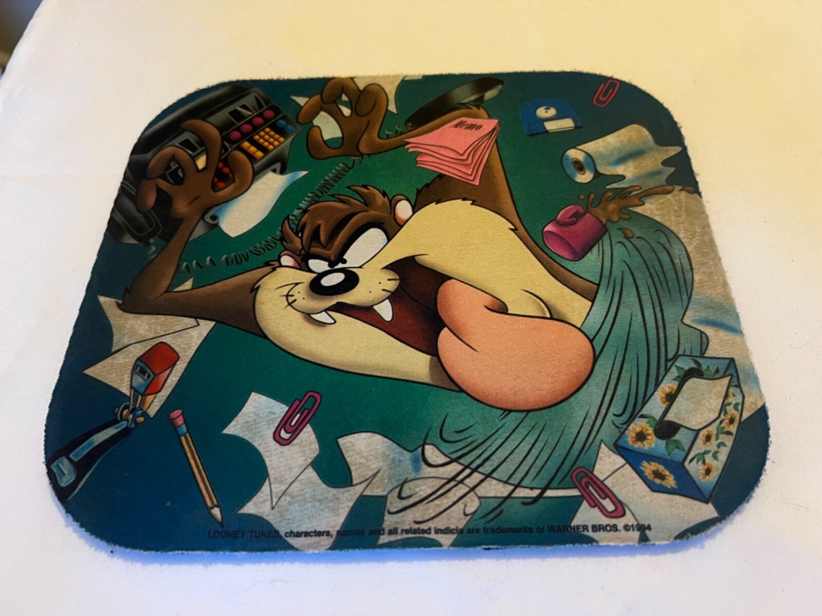 Vtg 1994 Taz   Mouse Pad Looney Tunes Warner Bros