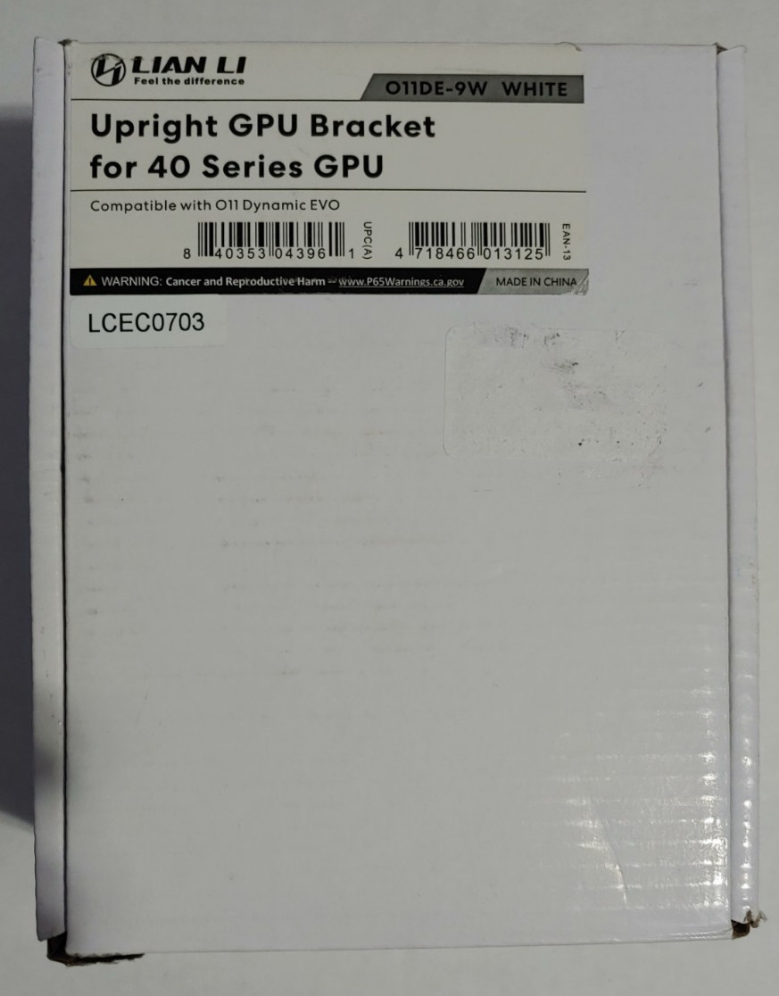 Lian Li 011D EVO O11DE-9W Upright GPU Bracket for 40 Series GPU white