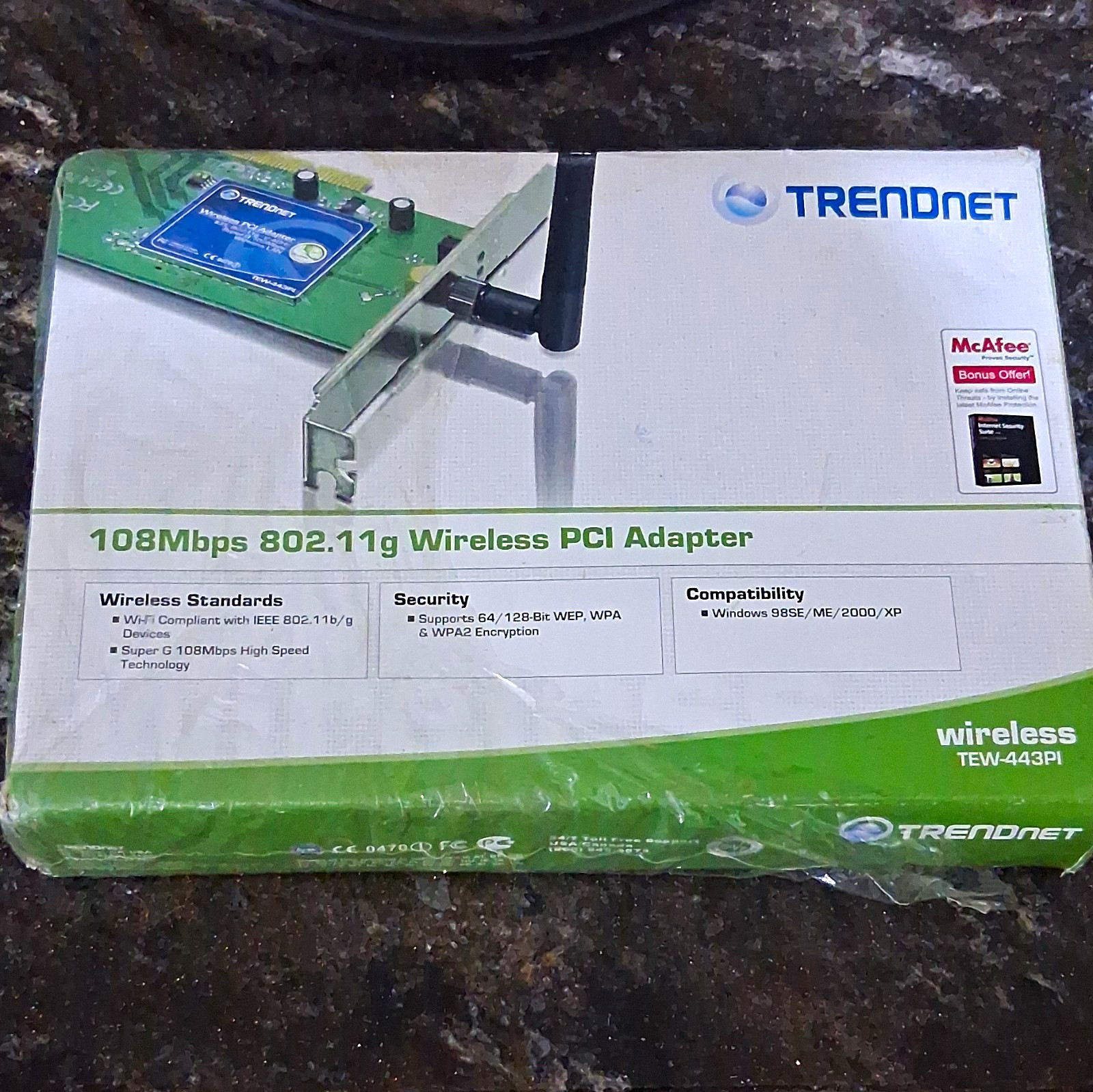 TRENDnet TEW-443PI 108 Mbps 802.11g Wireless PCI Adapter for Windows
