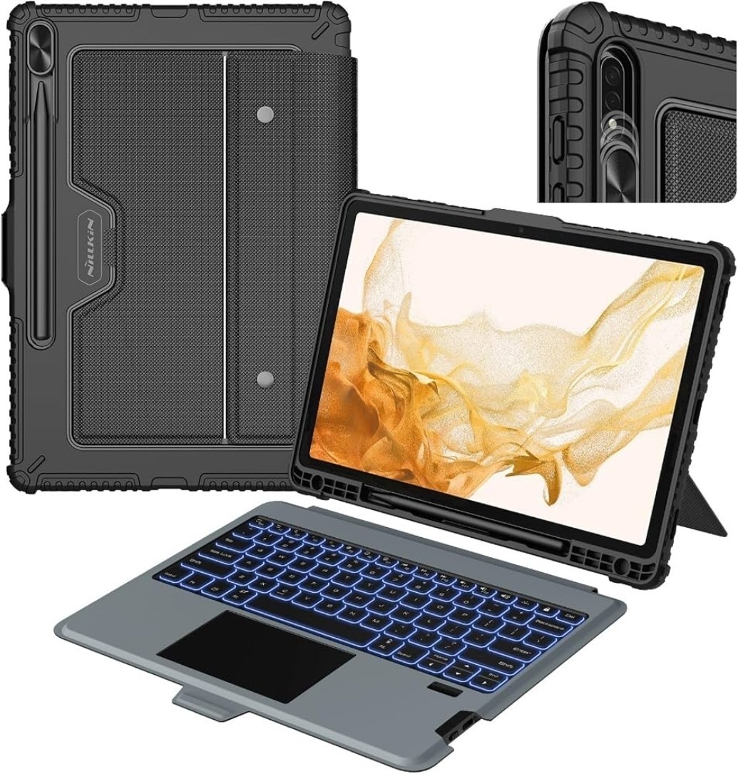 °Nillkin Rugged Keyboard Case for Samsung Galaxy Tab S8+ 12.4 InchMilitary-Grade