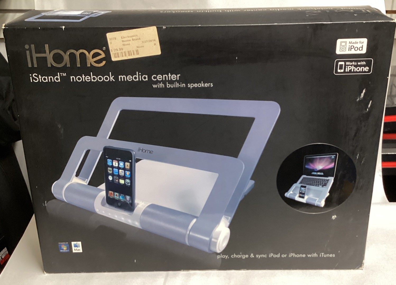 iHome iStand Notebook Media Center with Built-in Speakers - 