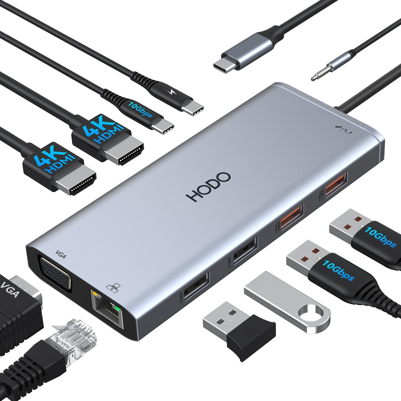 HODO USB C Docking Station Dual Monitor For HP,Laptop Docking Station 3 Monitors