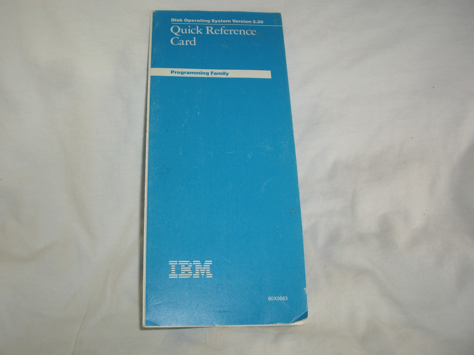 Vintage 1987 IBM DOS 3.30 Quick Reference Card Programming Family, 80X0683